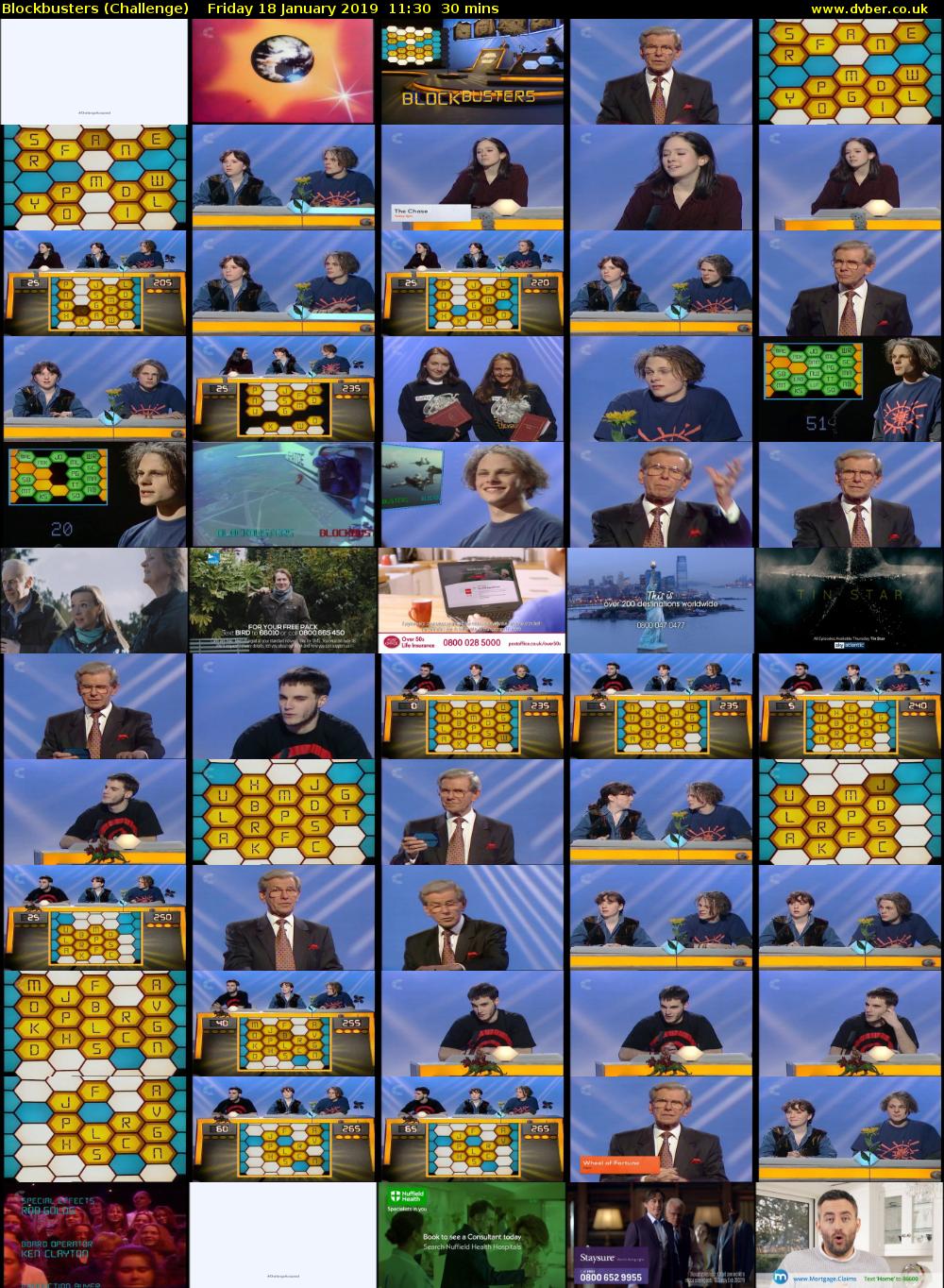 Blockbusters (Challenge) Friday 18 January 2019 11:30 - 12:00