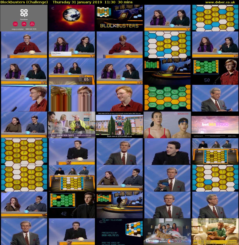 Blockbusters (Challenge) Thursday 31 January 2019 11:30 - 12:00