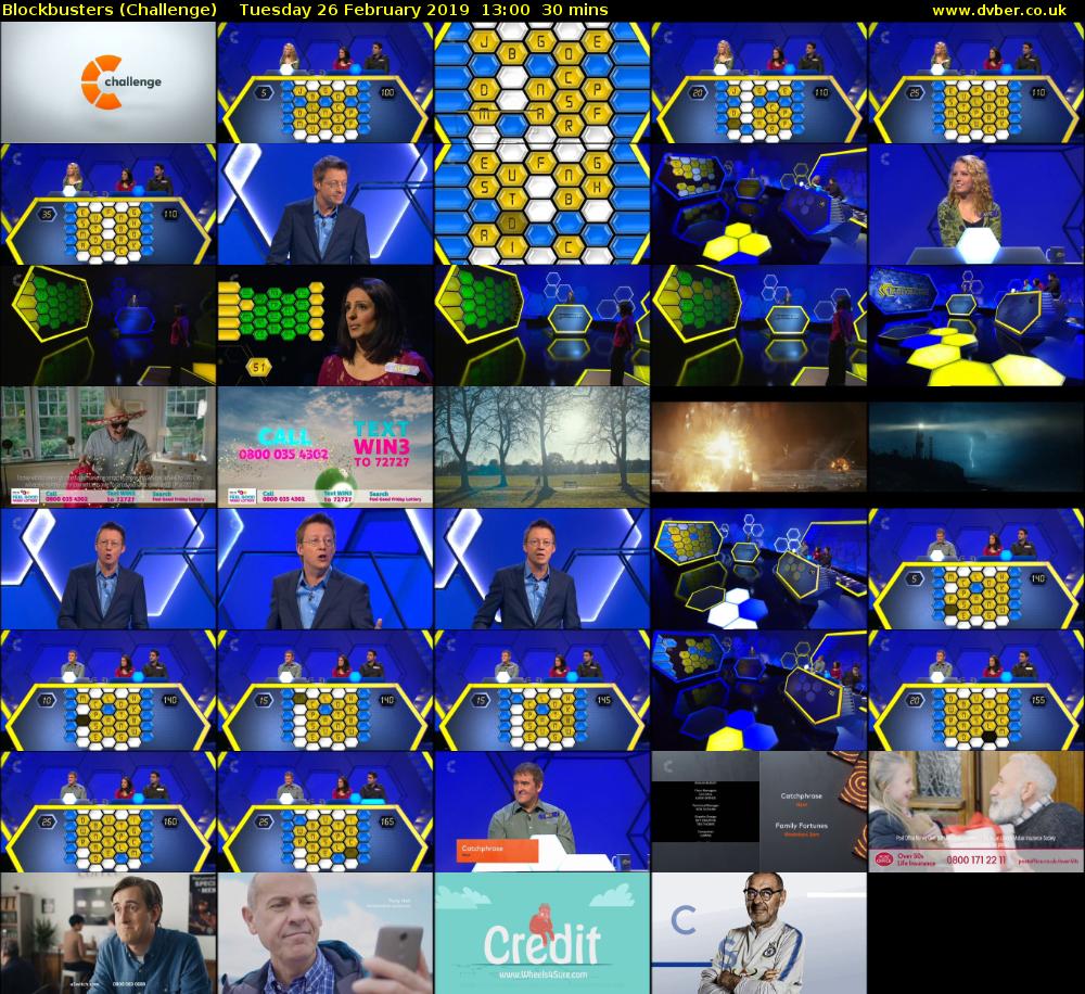 Blockbusters (Challenge) Tuesday 26 February 2019 13:00 - 13:30