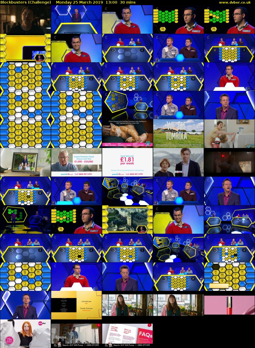 Blockbusters (Challenge) Monday 25 March 2019 13:00 - 13:30