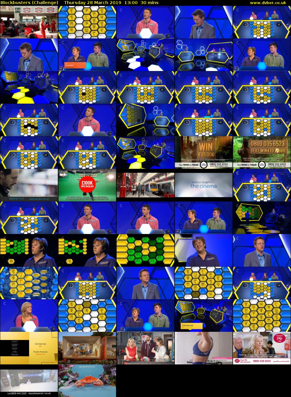 Blockbusters (Challenge) Thursday 28 March 2019 13:00 - 13:30