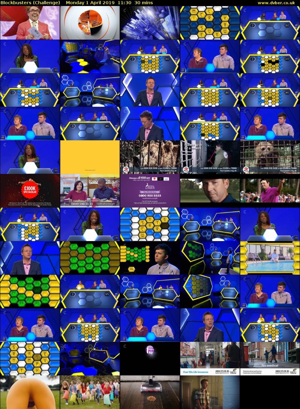 Blockbusters (Challenge) Monday 1 April 2019 11:30 - 12:00