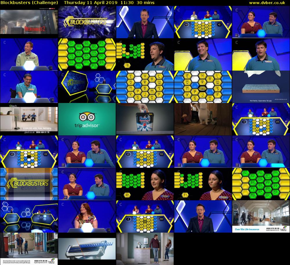 Blockbusters (Challenge) Thursday 11 April 2019 11:30 - 12:00