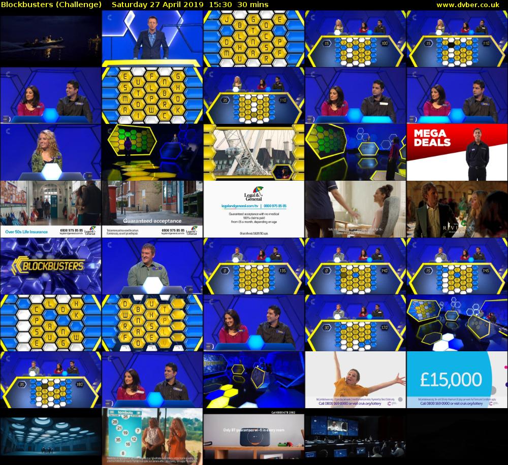 Blockbusters (Challenge) Saturday 27 April 2019 15:30 - 16:00