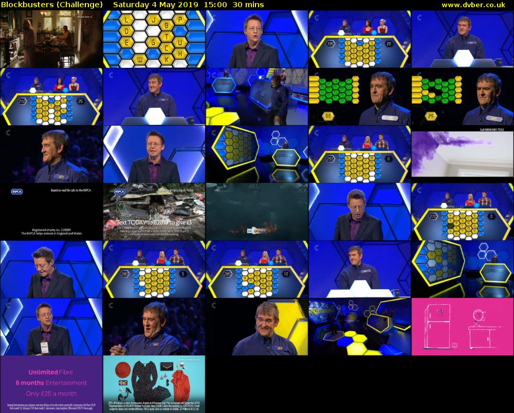 Blockbusters (Challenge) Saturday 4 May 2019 15:00 - 15:30