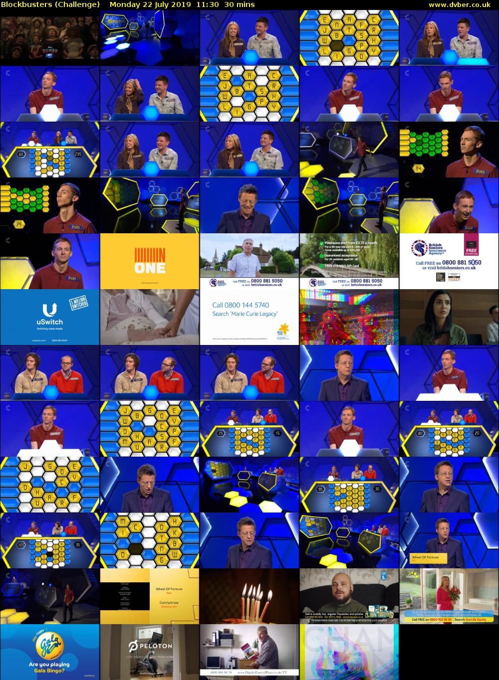 Blockbusters (Challenge) Monday 22 July 2019 11:30 - 12:00