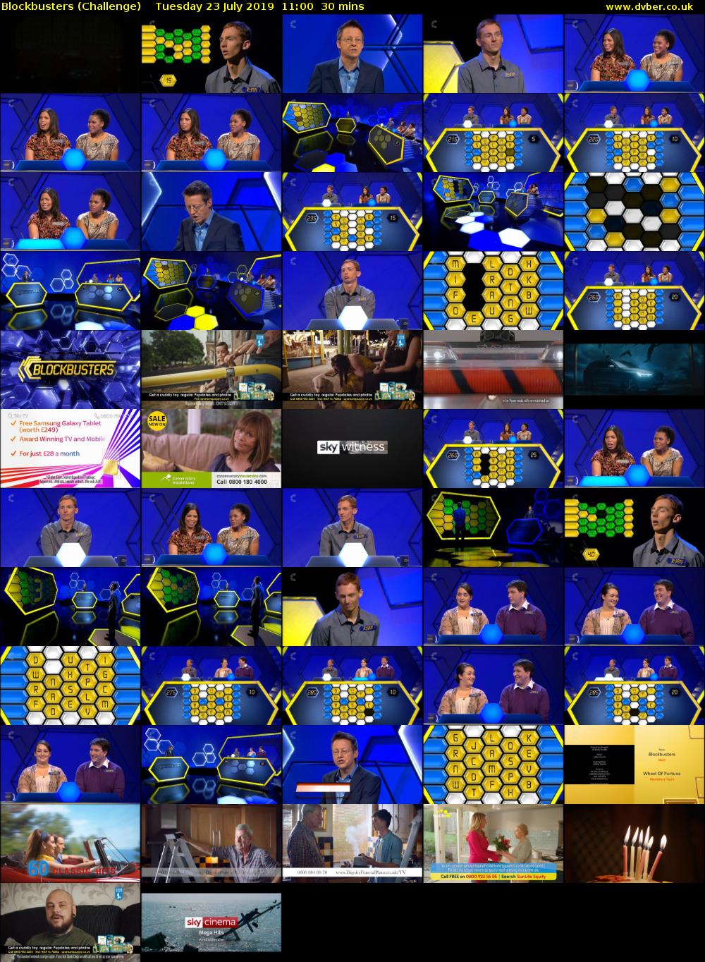 Blockbusters (Challenge) Tuesday 23 July 2019 11:00 - 11:30