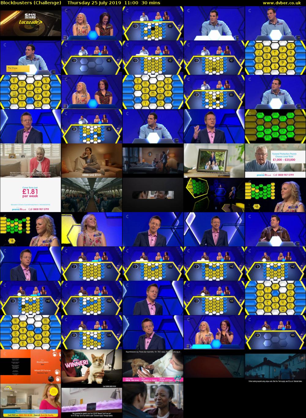 Blockbusters (Challenge) Thursday 25 July 2019 11:00 - 11:30