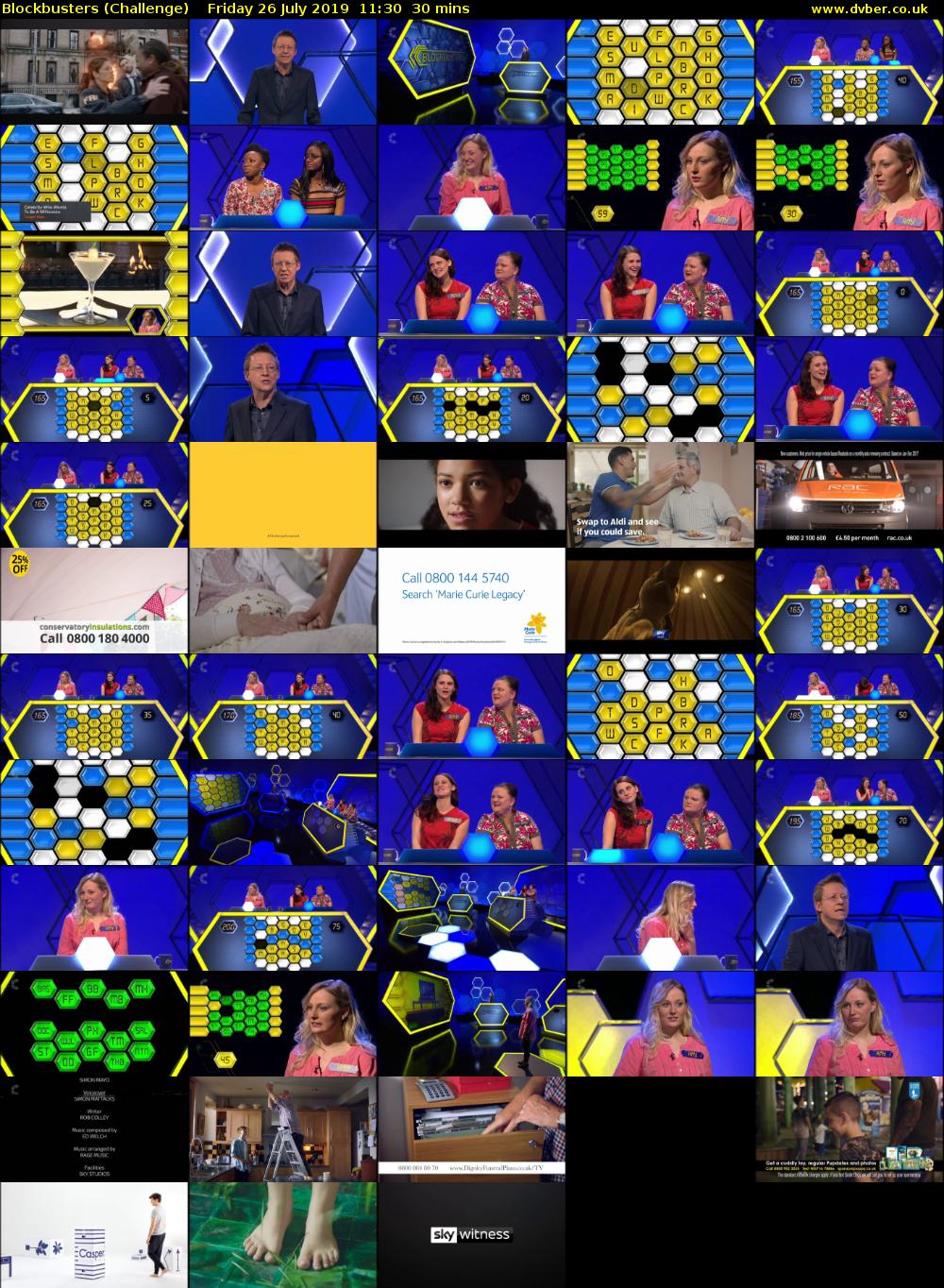 Blockbusters (Challenge) Friday 26 July 2019 11:30 - 12:00