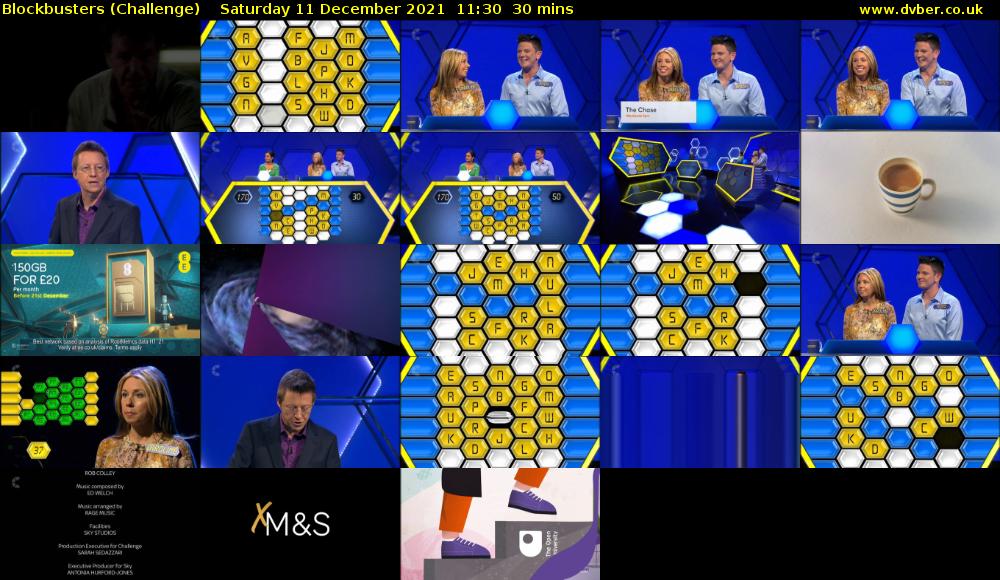 Blockbusters (Challenge) Saturday 11 December 2021 11:30 - 12:00