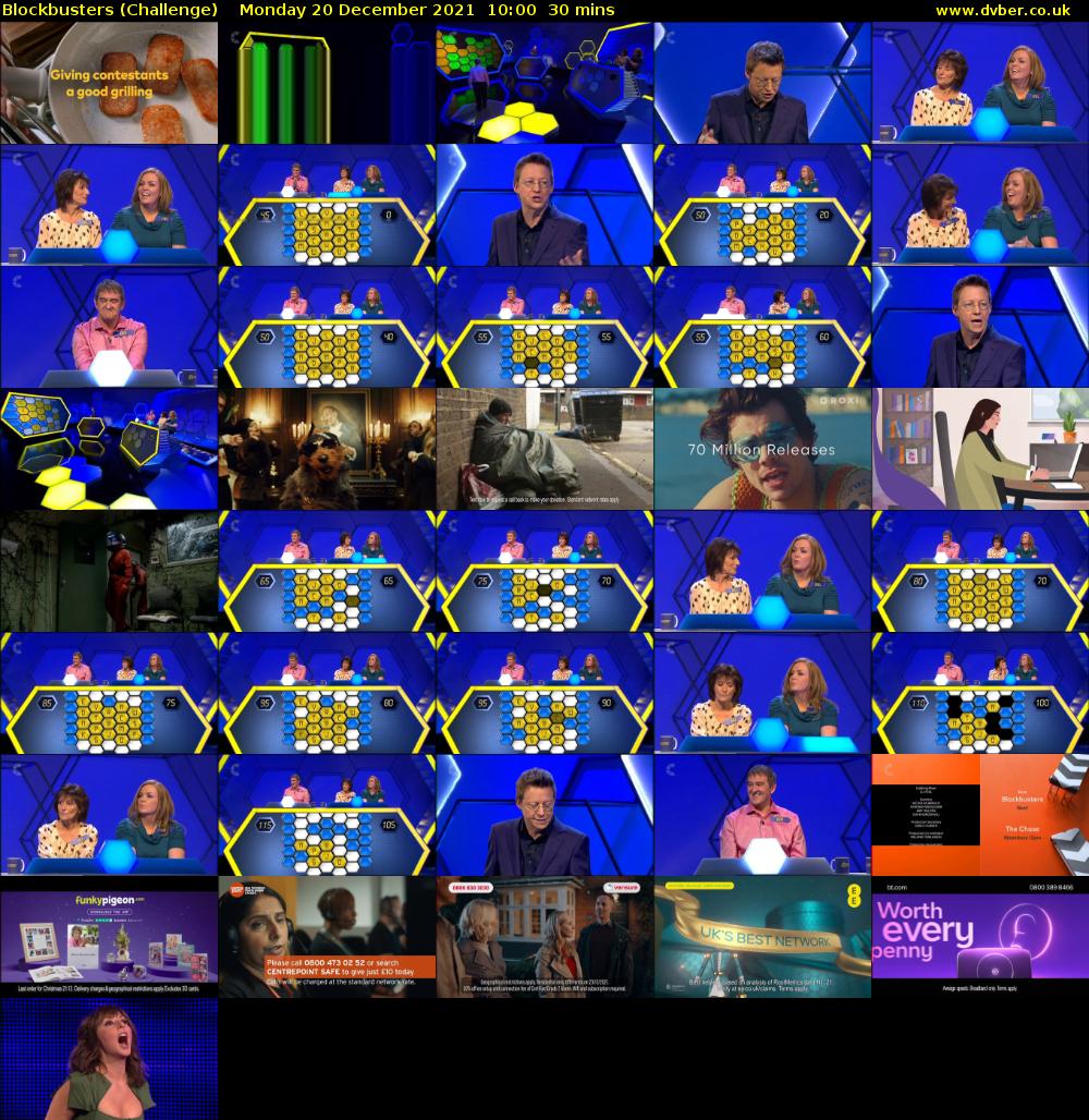 Blockbusters (Challenge) Monday 20 December 2021 10:00 - 10:30