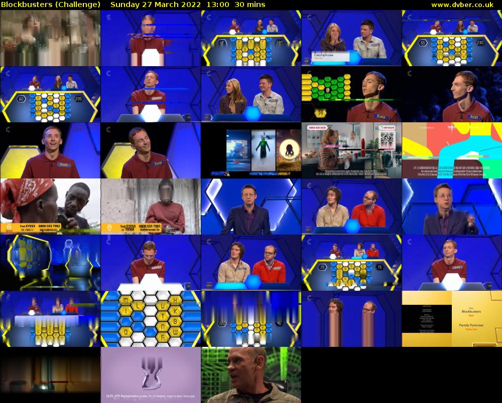 Blockbusters (Challenge) Sunday 27 March 2022 13:00 - 13:30