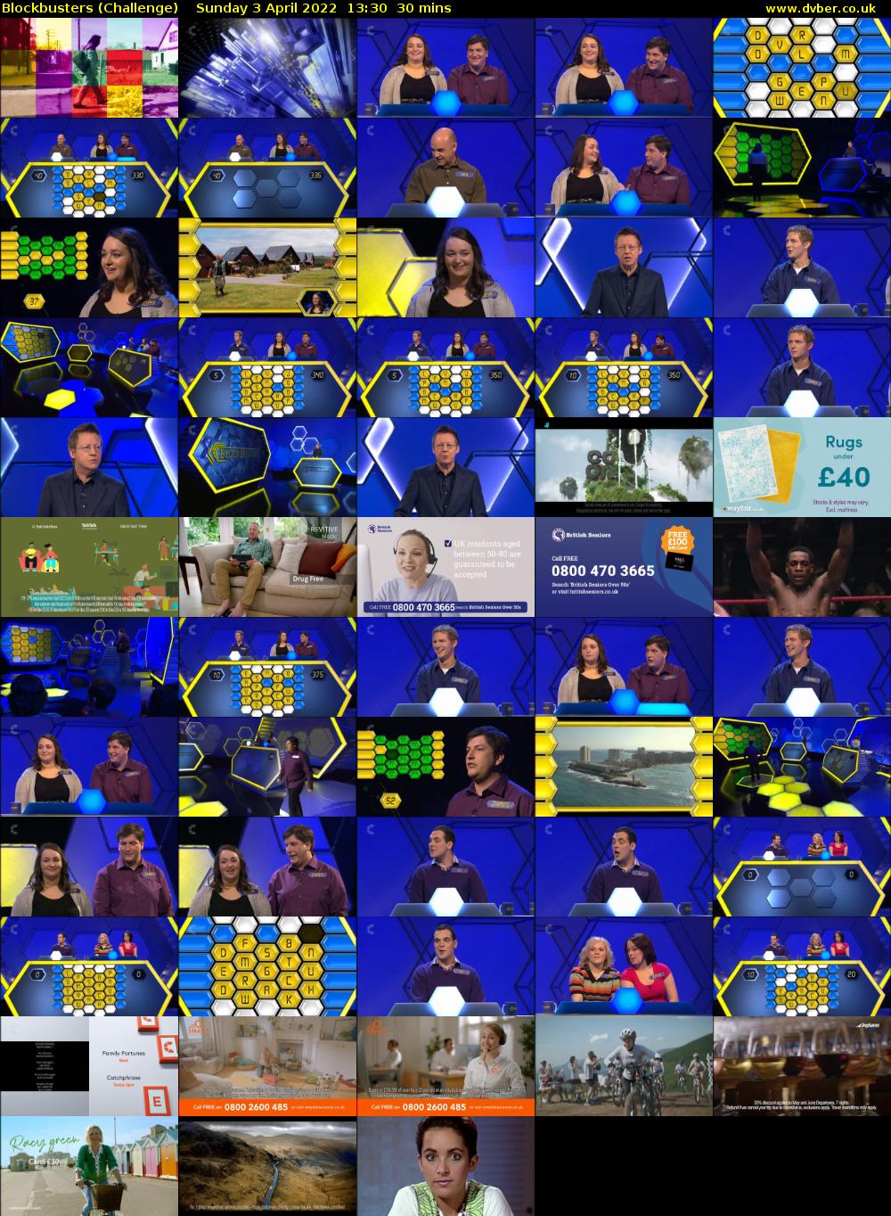 Blockbusters (Challenge) Sunday 3 April 2022 13:30 - 14:00