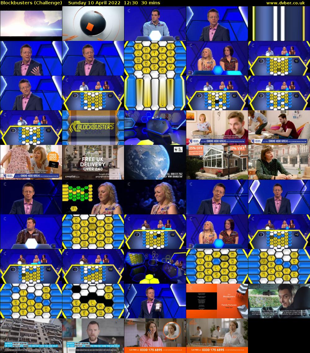 Blockbusters (Challenge) Sunday 10 April 2022 12:30 - 13:00