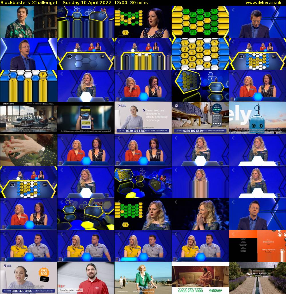 Blockbusters (Challenge) Sunday 10 April 2022 13:00 - 13:30