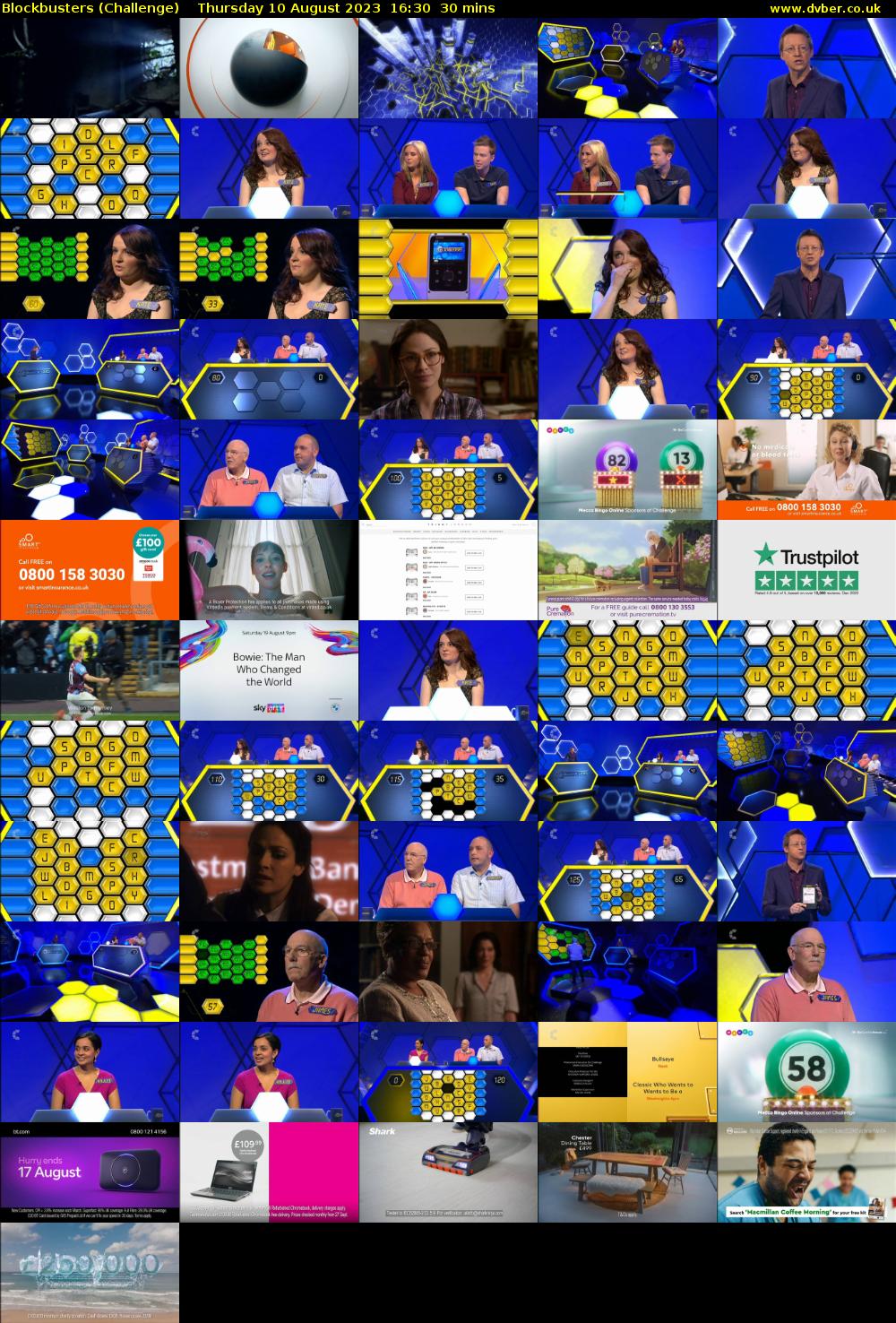 Blockbusters (Challenge) Thursday 10 August 2023 16:30 - 17:00