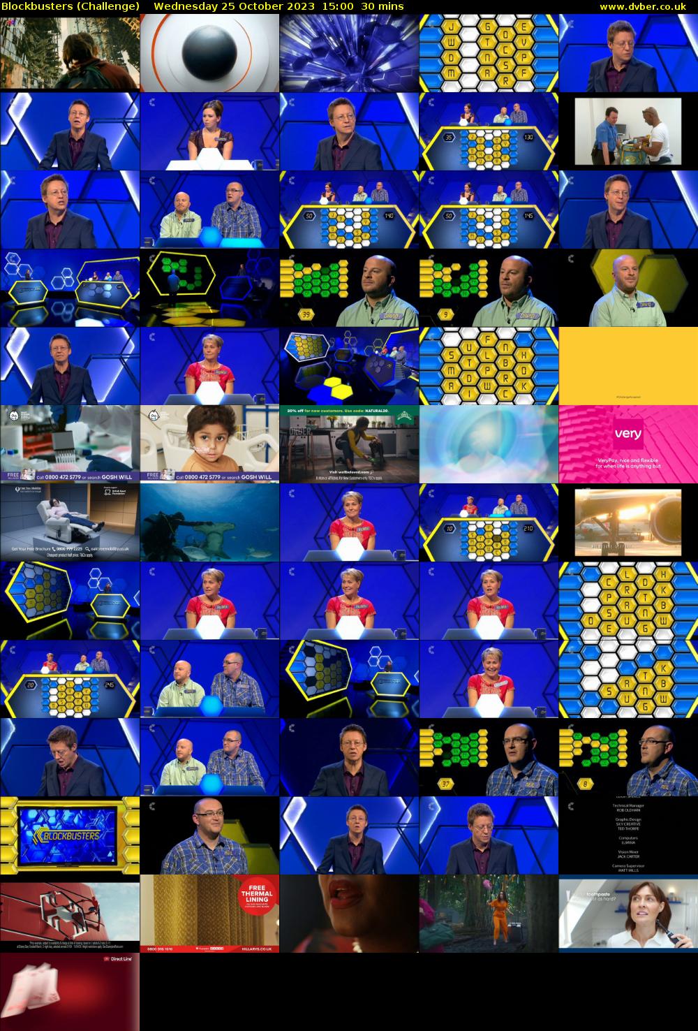 Blockbusters (Challenge) Wednesday 25 October 2023 15:00 - 15:30