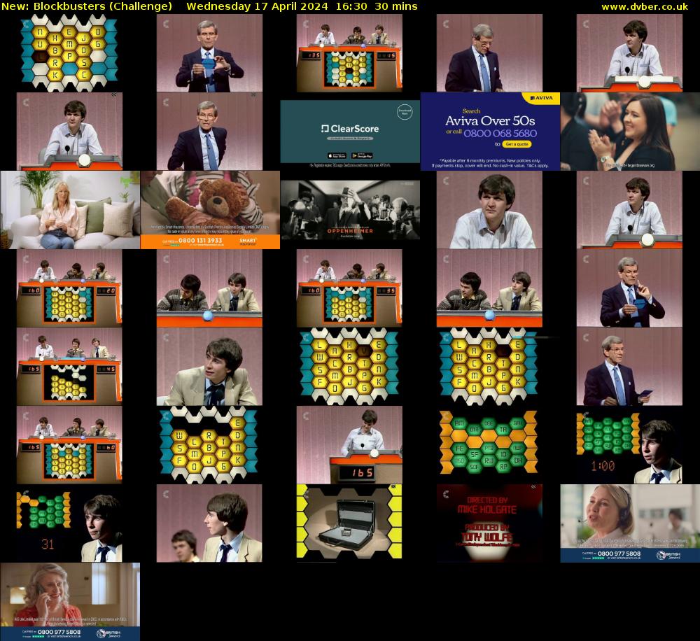 Blockbusters (Challenge) Wednesday 17 April 2024 16:30 - 17:00