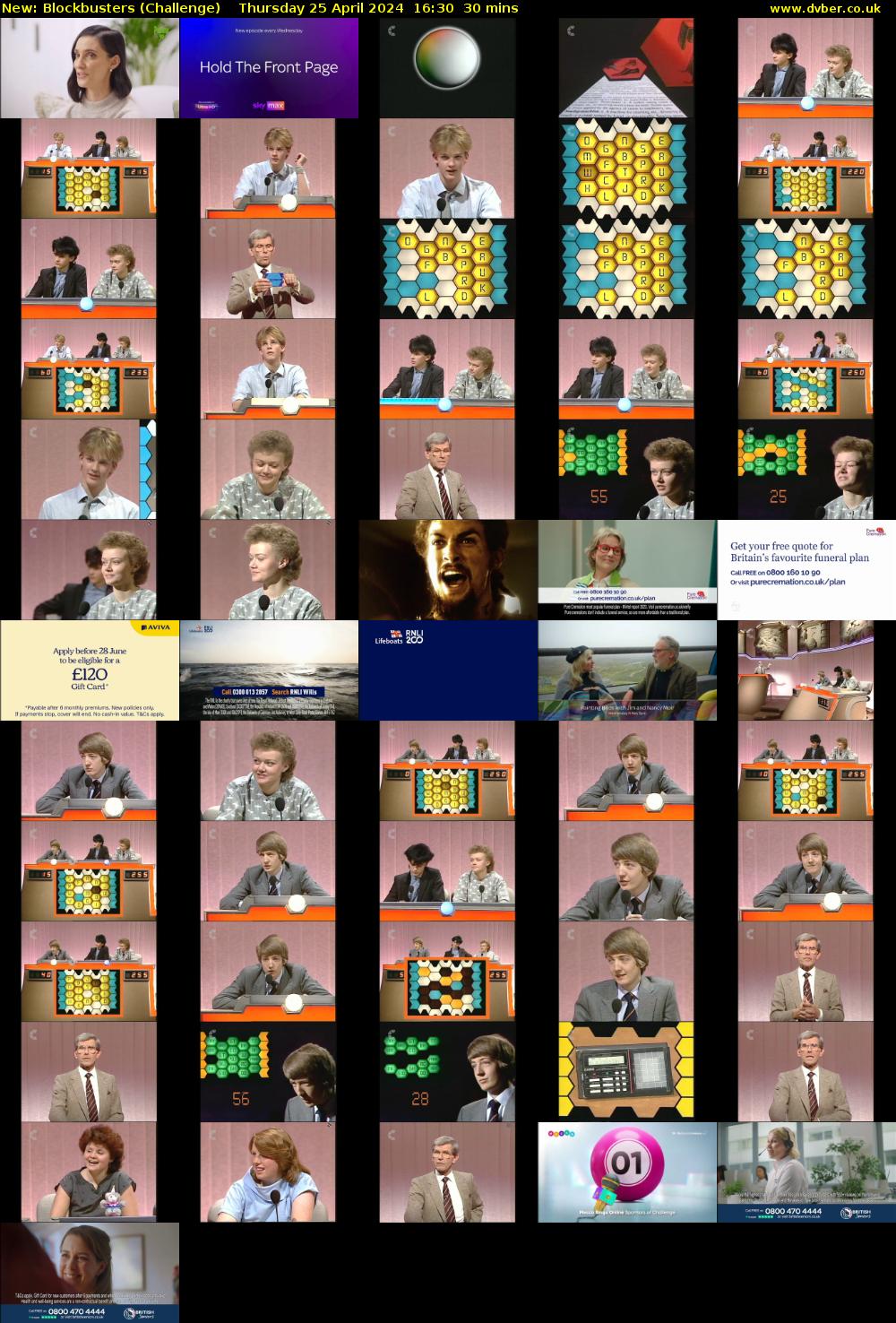 Blockbusters (Challenge) Thursday 25 April 2024 16:30 - 17:00