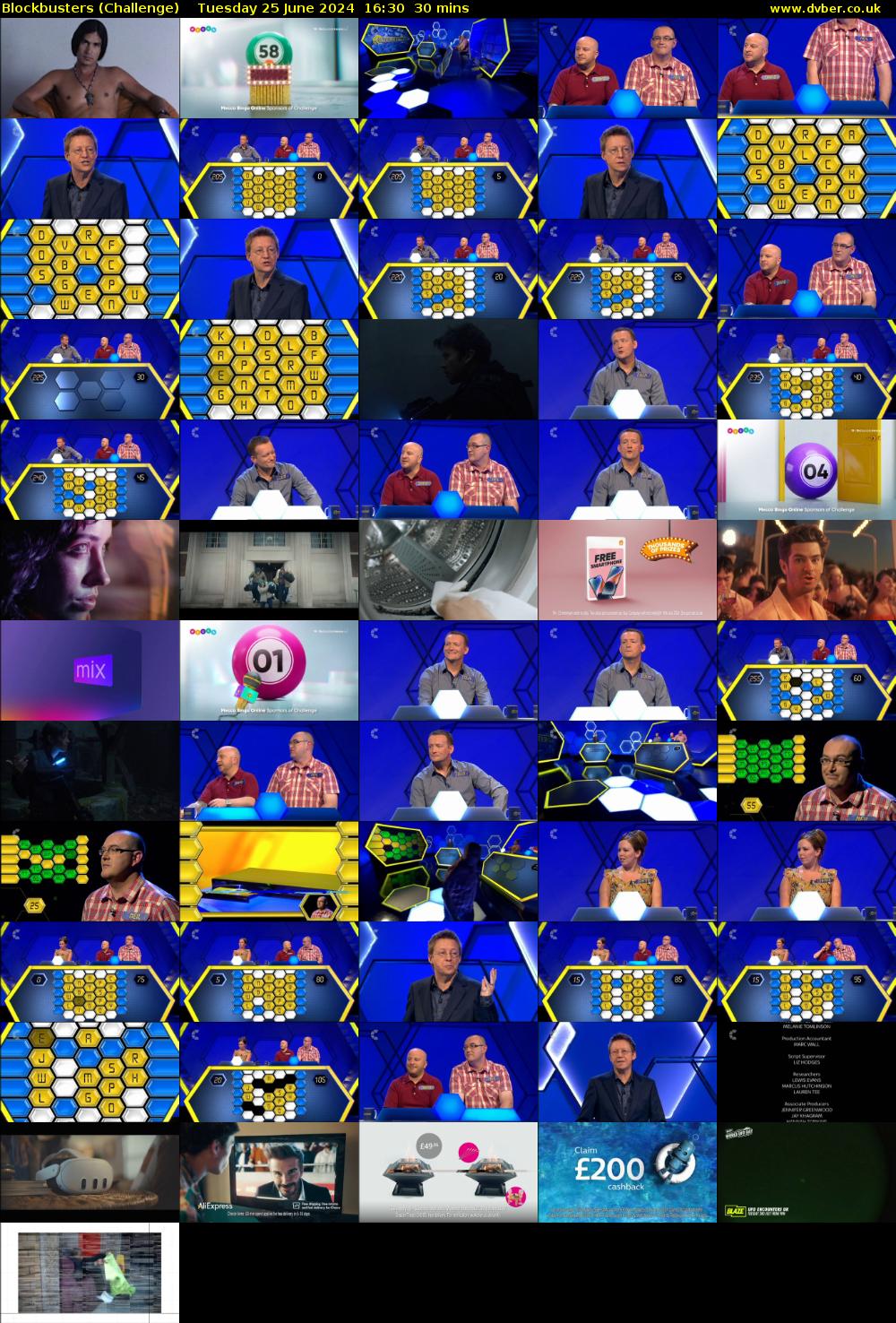 Blockbusters (Challenge) Tuesday 25 June 2024 16:30 - 17:00