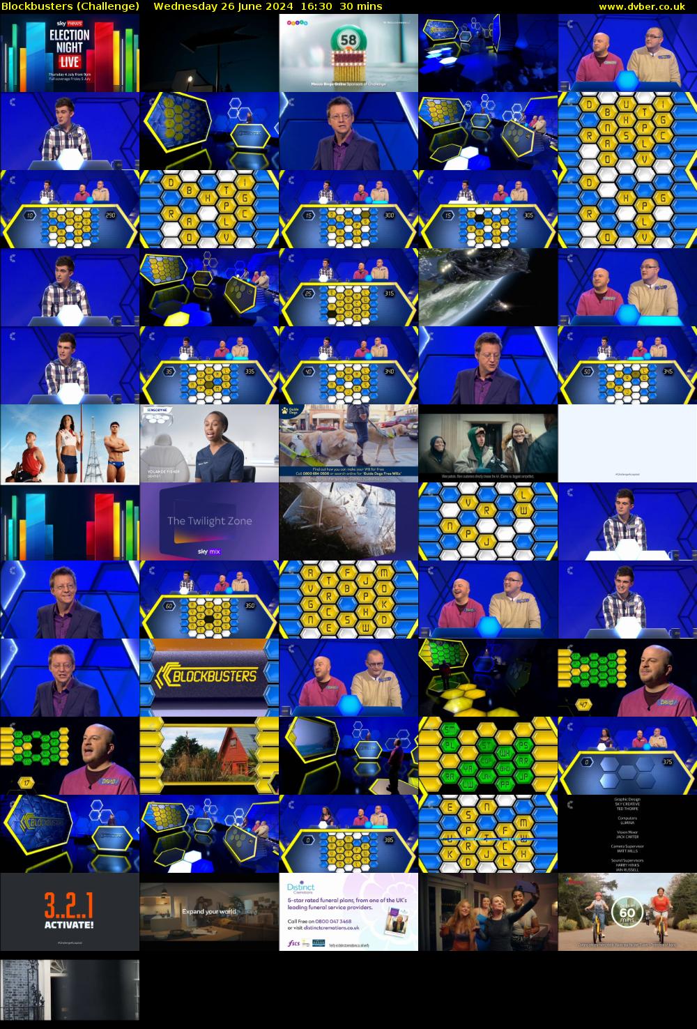 Blockbusters (Challenge) Wednesday 26 June 2024 16:30 - 17:00