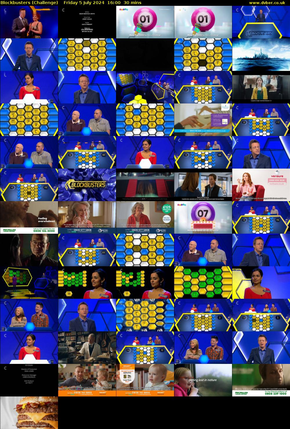 Blockbusters (Challenge) Friday 5 July 2024 16:00 - 16:30