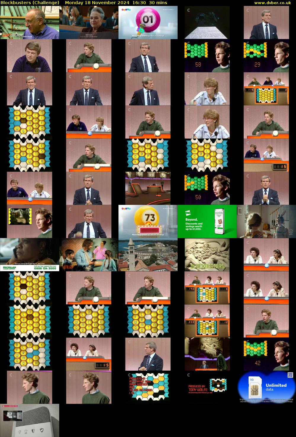 Blockbusters (Challenge) Monday 18 November 2024 16:30 - 17:00