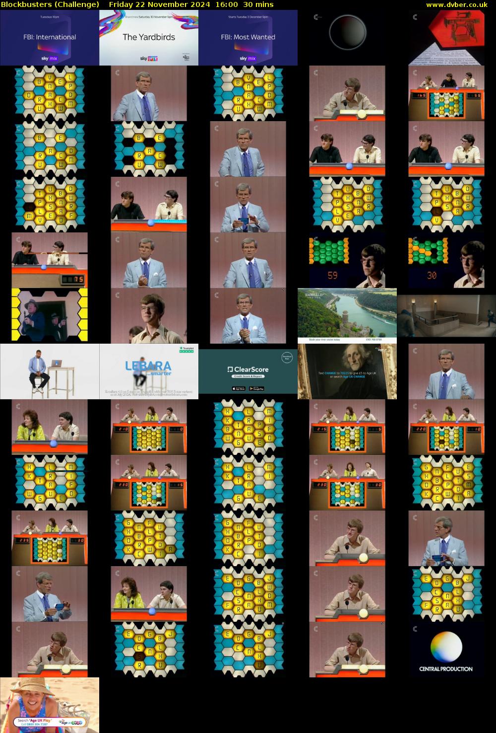 Blockbusters (Challenge) Friday 22 November 2024 16:00 - 16:30