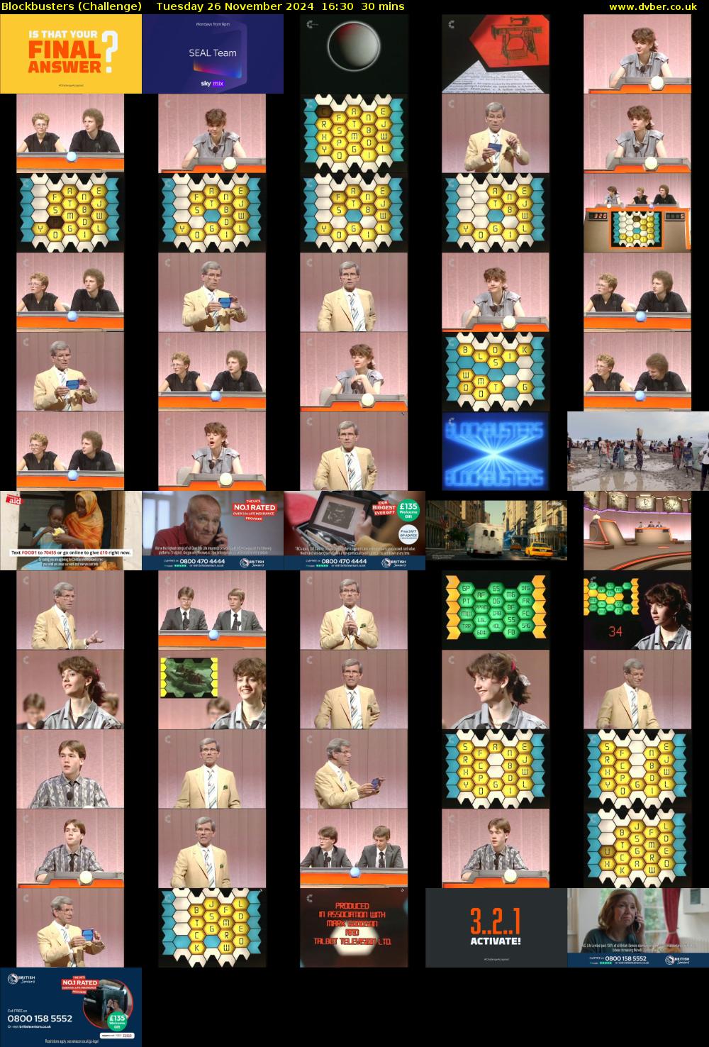 Blockbusters (Challenge) Tuesday 26 November 2024 16:30 - 17:00