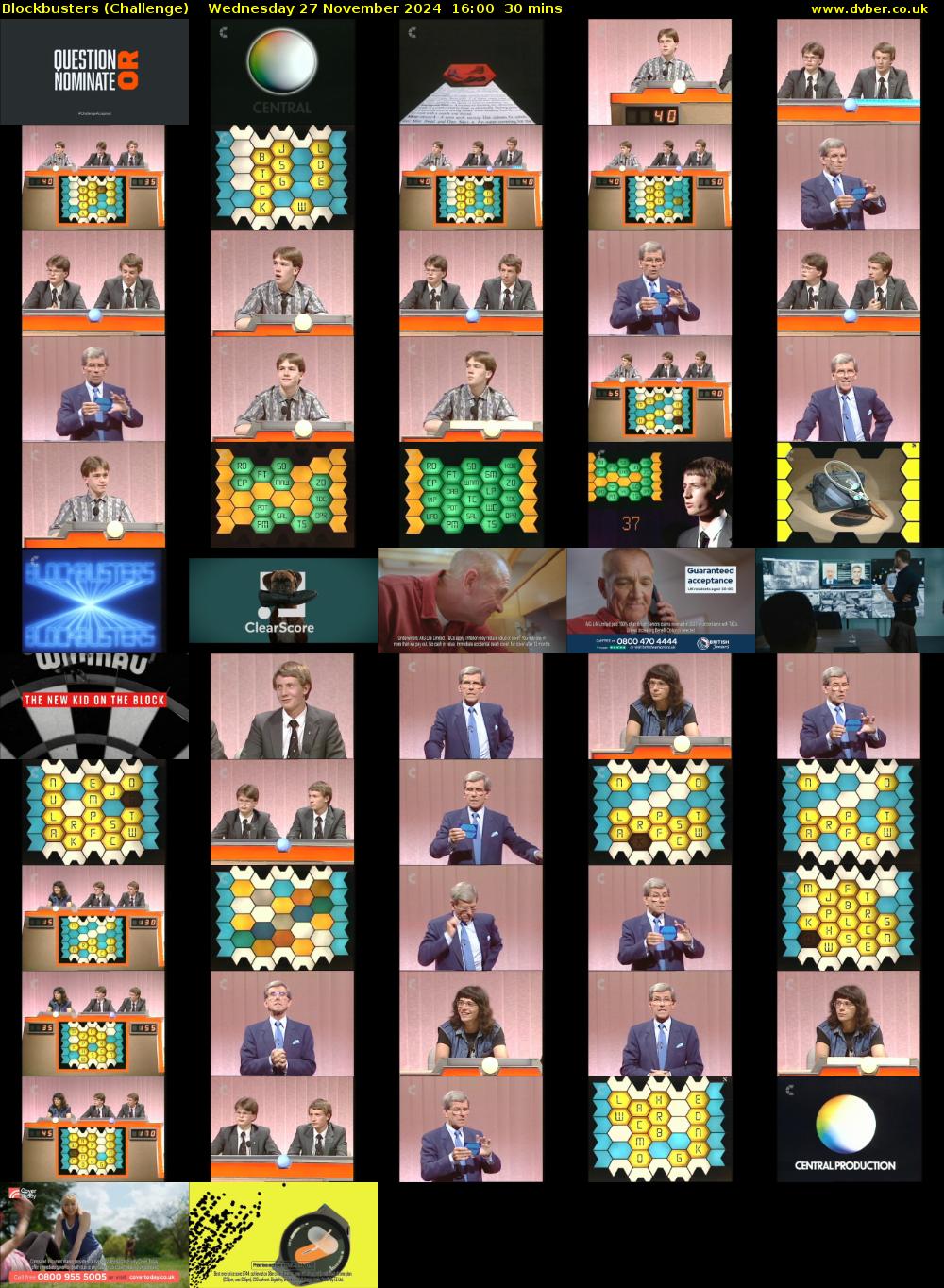 Blockbusters (Challenge) Wednesday 27 November 2024 16:00 - 16:30