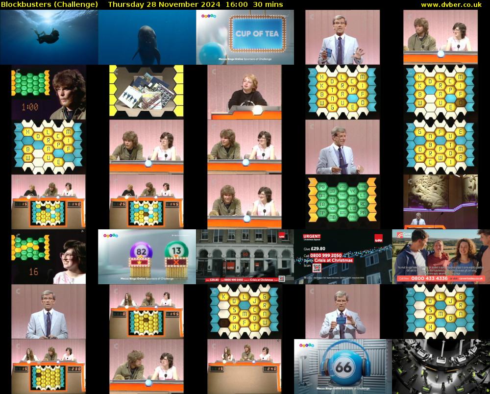 Blockbusters (Challenge) Thursday 28 November 2024 16:00 - 16:30