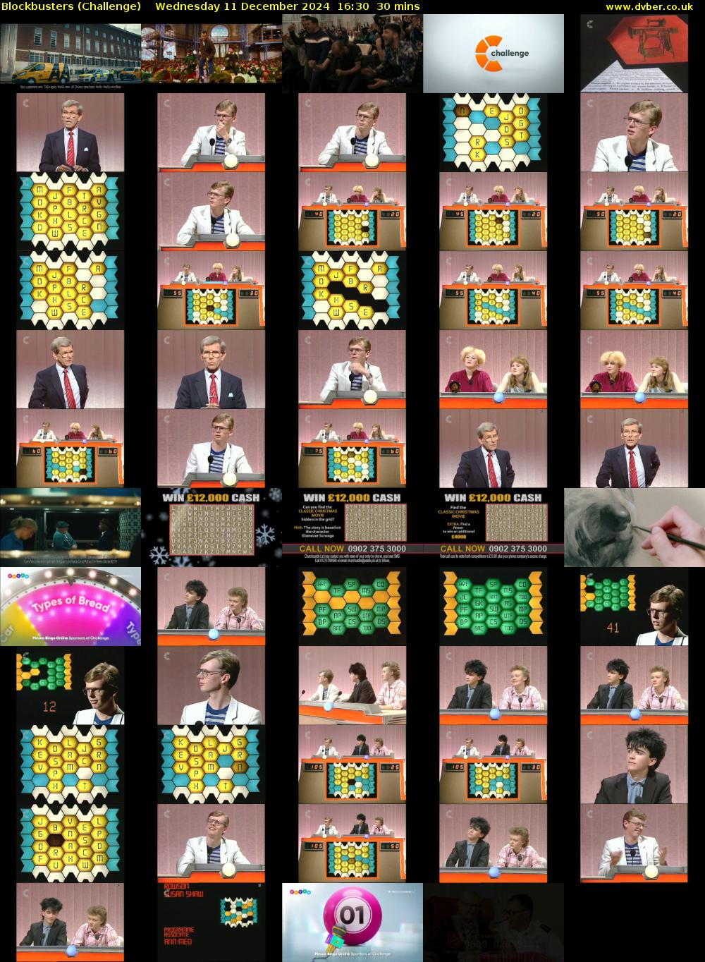 Blockbusters (Challenge) Wednesday 11 December 2024 16:30 - 17:00