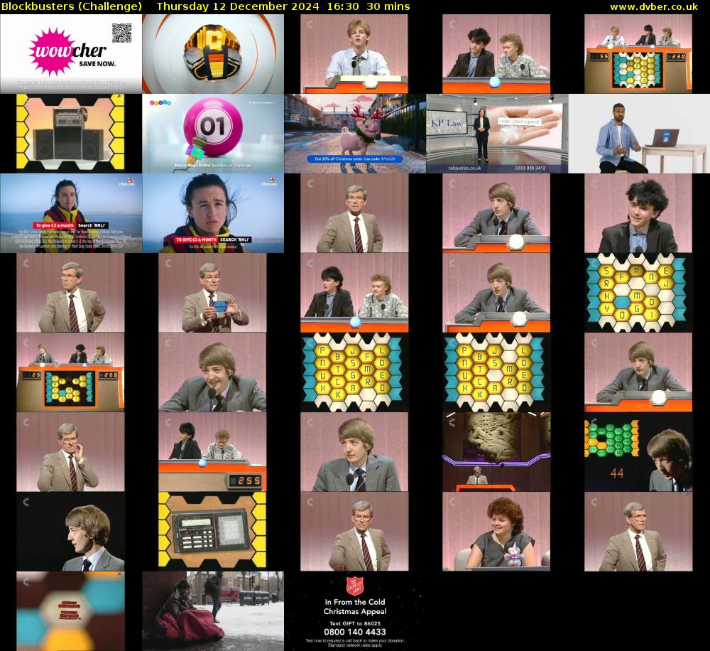 Blockbusters (Challenge) Thursday 12 December 2024 16:30 - 17:00