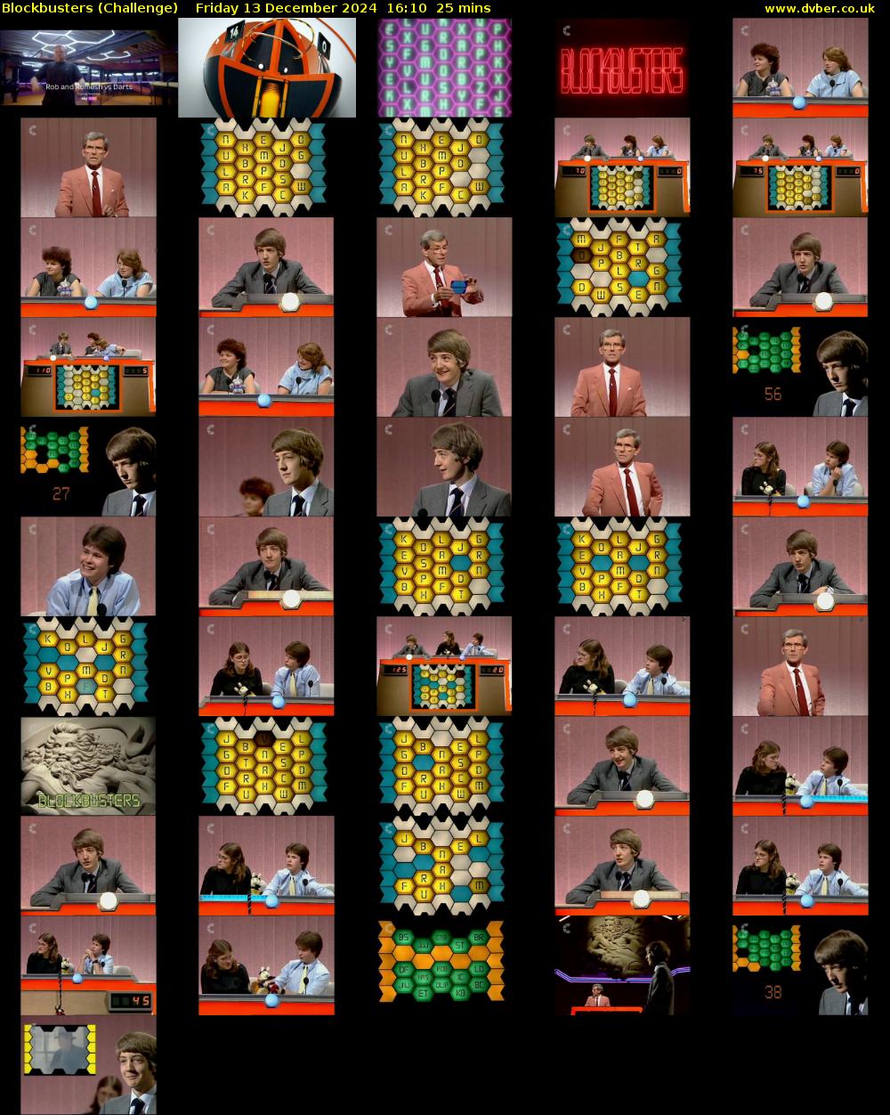 Blockbusters (Challenge) Friday 13 December 2024 16:10 - 16:35