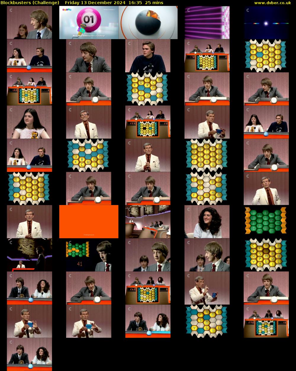 Blockbusters (Challenge) Friday 13 December 2024 16:35 - 17:00