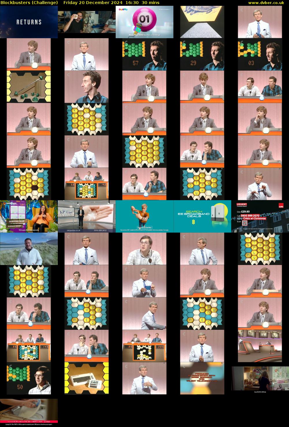Blockbusters (Challenge) Friday 20 December 2024 16:30 - 17:00