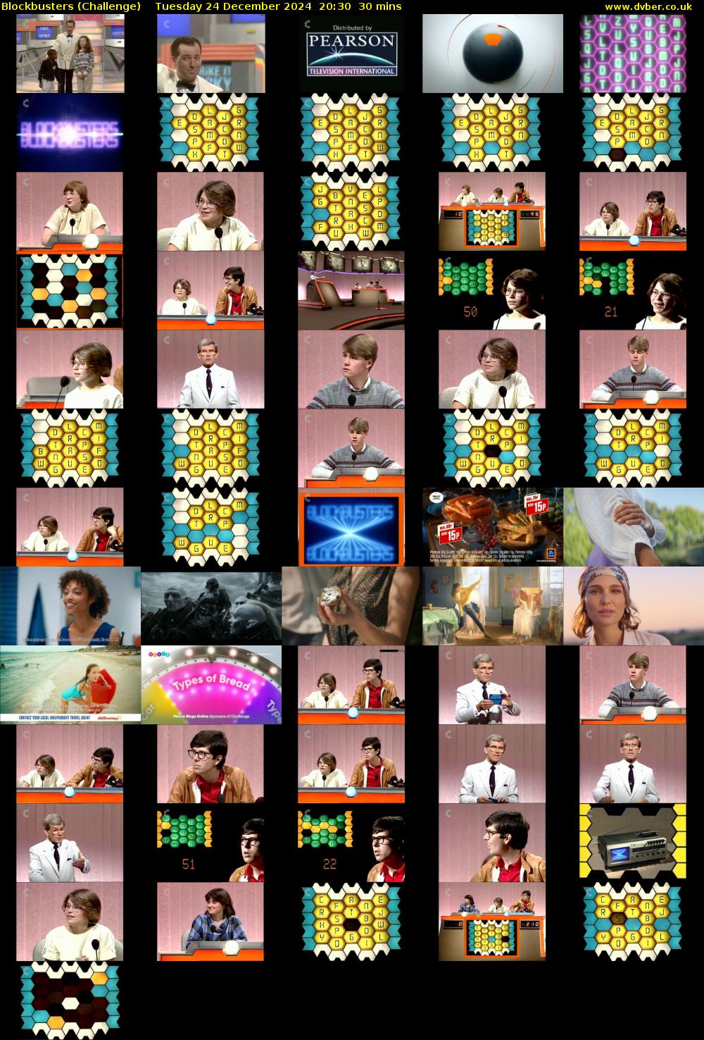 Blockbusters (Challenge) Tuesday 24 December 2024 20:30 - 21:00