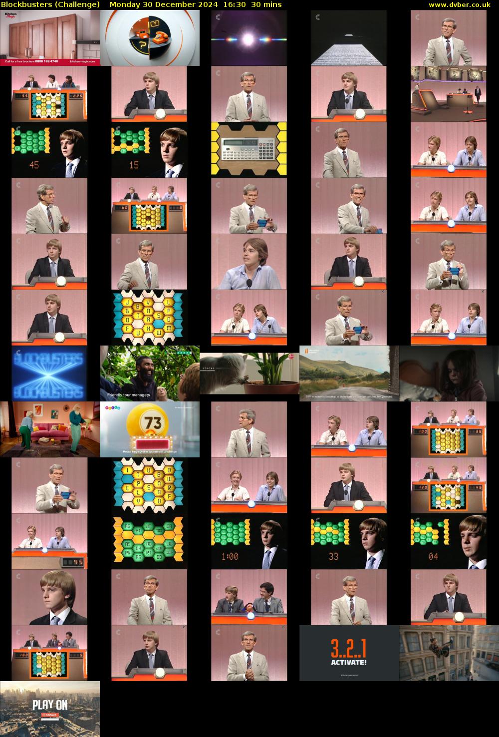 Blockbusters (Challenge) Monday 30 December 2024 16:30 - 17:00