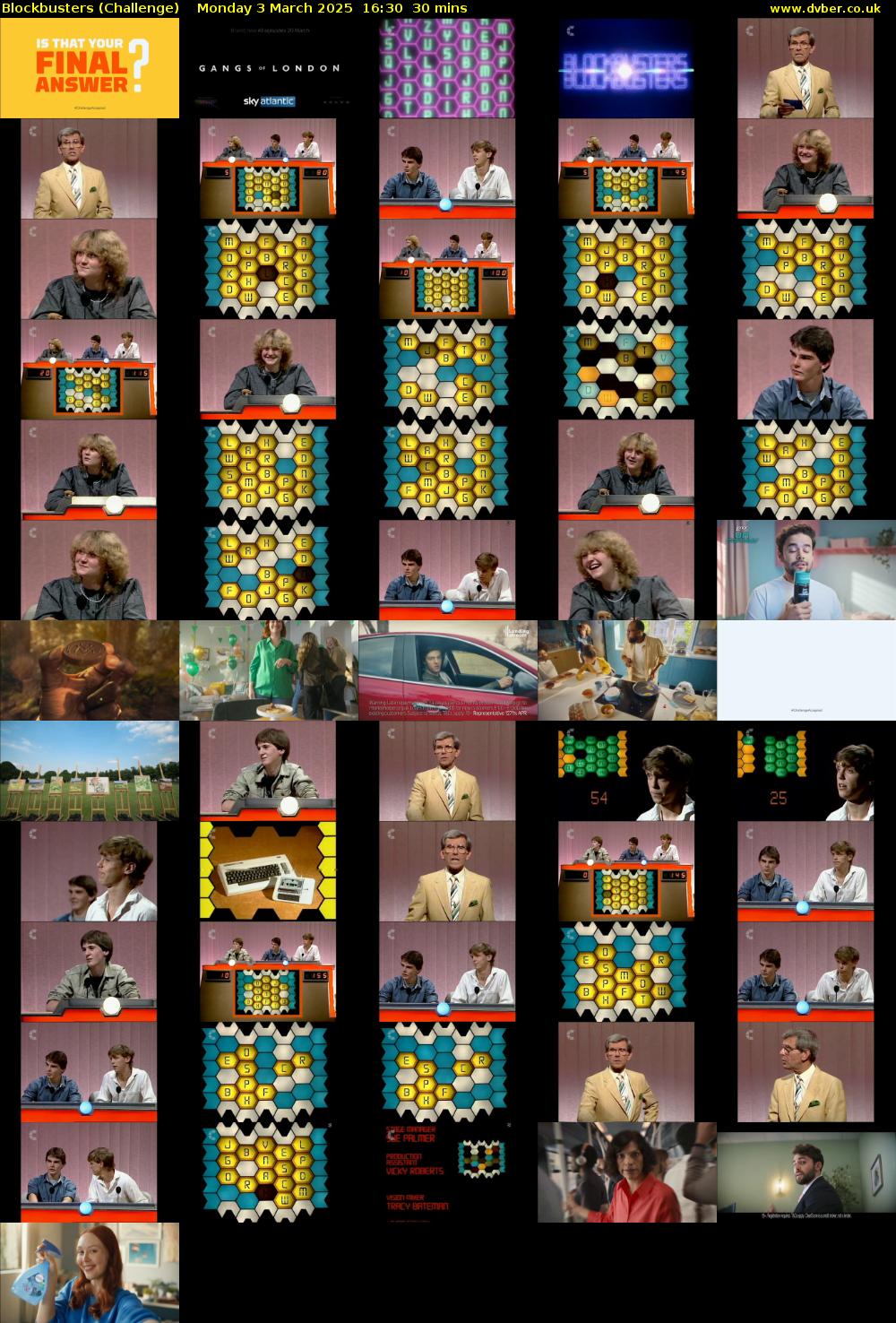 Blockbusters (Challenge) Monday 3 March 2025 16:30 - 17:00