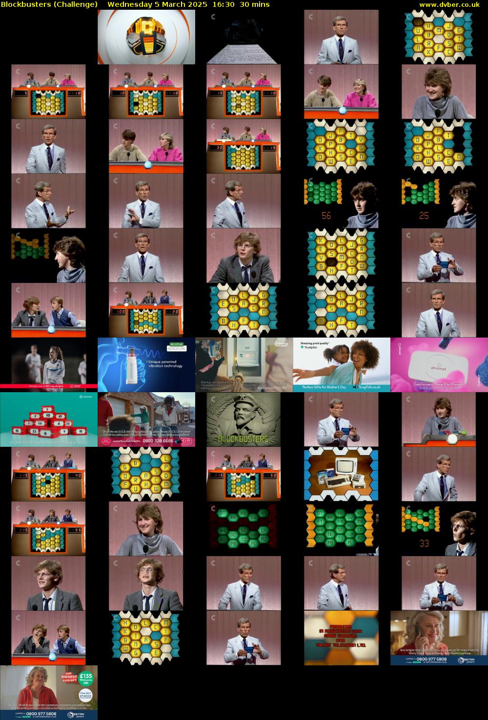 Blockbusters (Challenge) Wednesday 5 March 2025 16:30 - 17:00