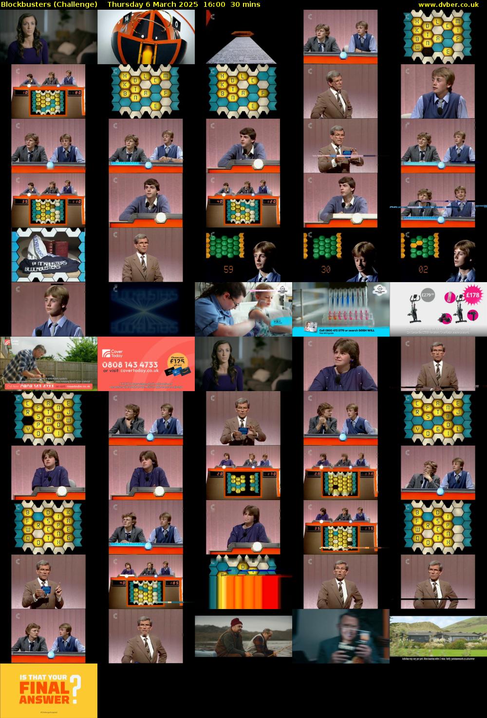 Blockbusters (Challenge) Thursday 6 March 2025 16:00 - 16:30