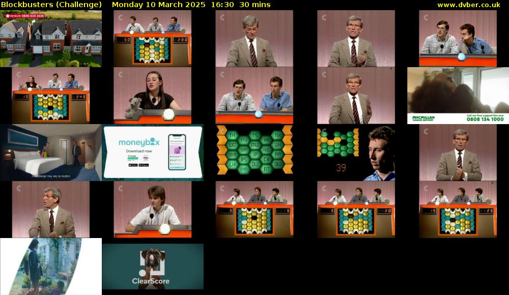 Blockbusters (Challenge) Monday 10 March 2025 16:30 - 17:00