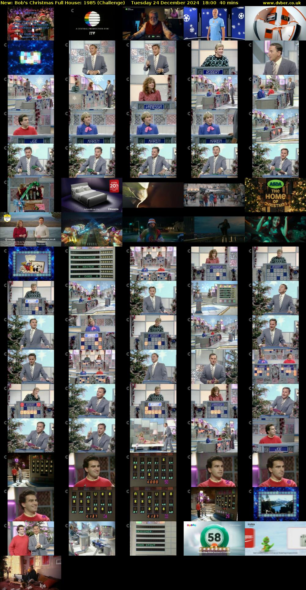 Bob's Christmas Full House: 1985 (Challenge) Tuesday 24 December 2024 18:00 - 18:40