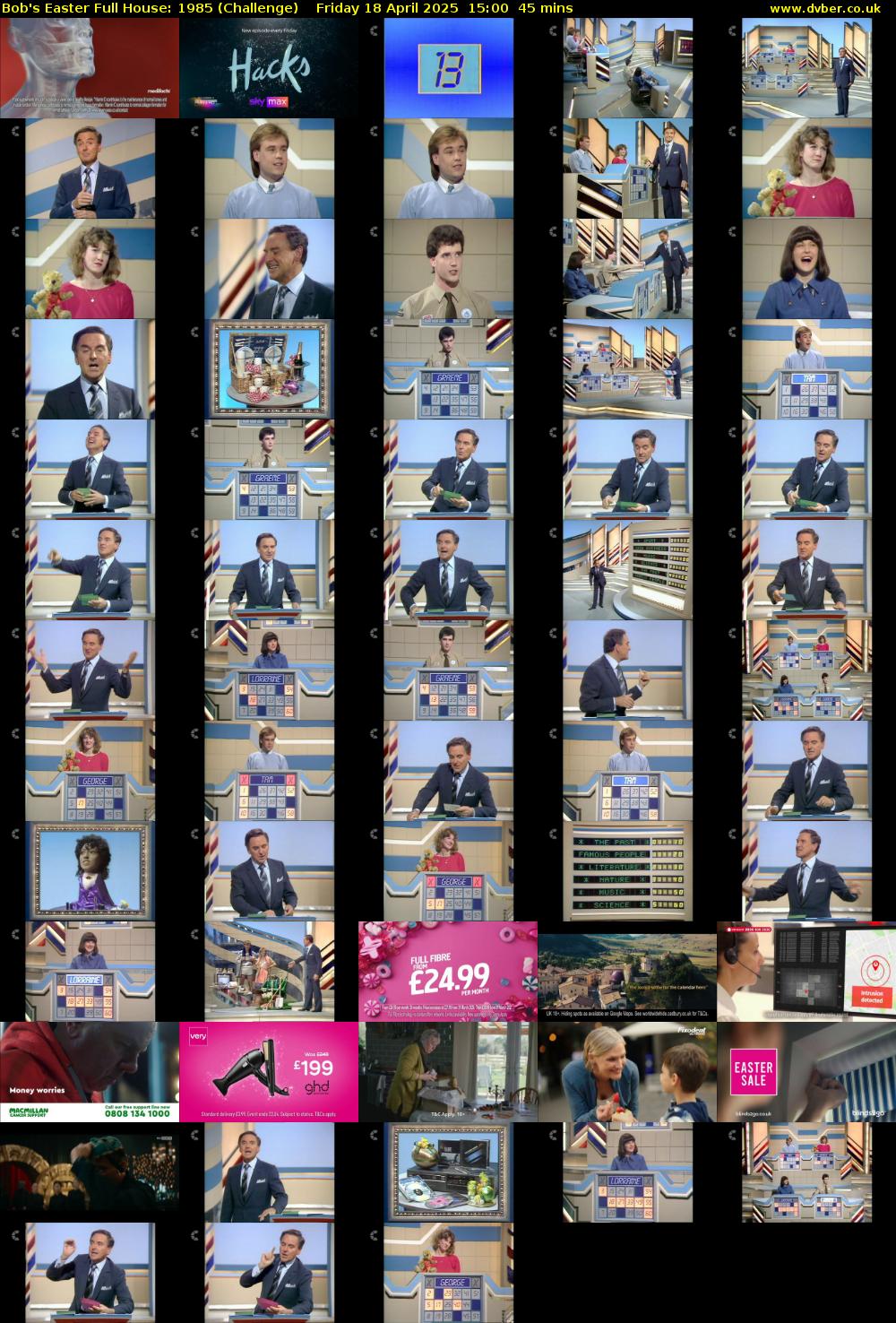 Bob's Easter Full House: 1985 (Challenge) Friday 18 April 2025 15:00 - 15:45