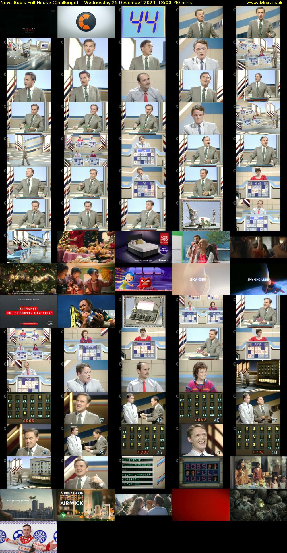 Bob's Full House (Challenge) Wednesday 25 December 2024 18:00 - 18:40