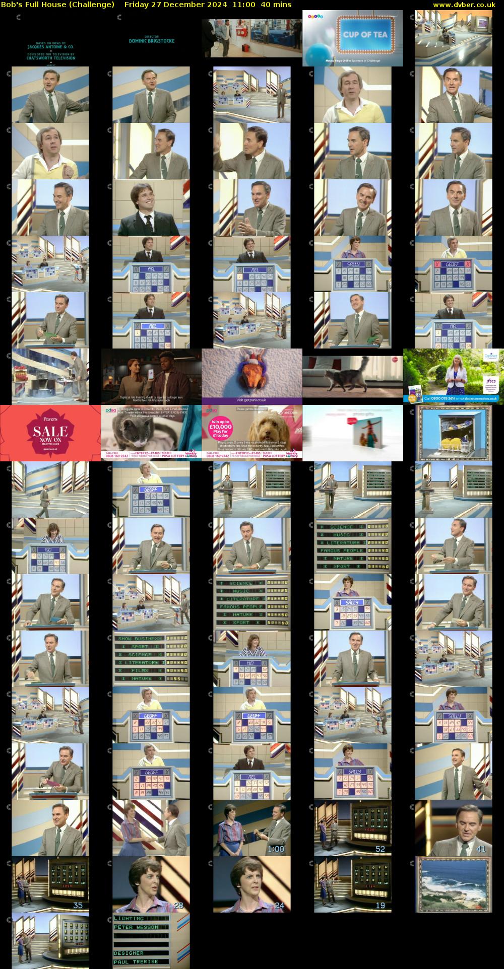 Bob's Full House (Challenge) Friday 27 December 2024 11:00 - 11:40