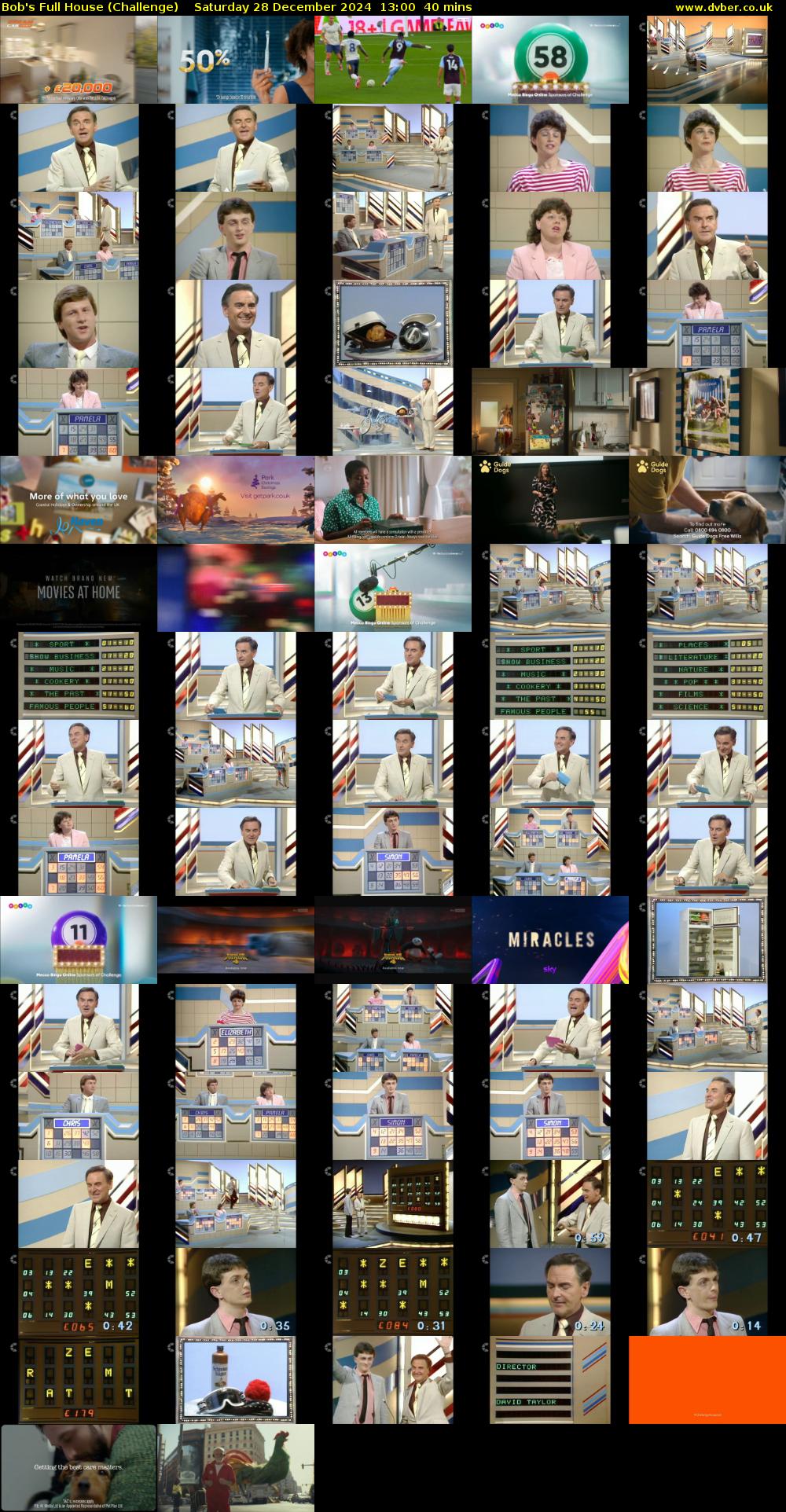 Bob's Full House (Challenge) Saturday 28 December 2024 13:00 - 13:40