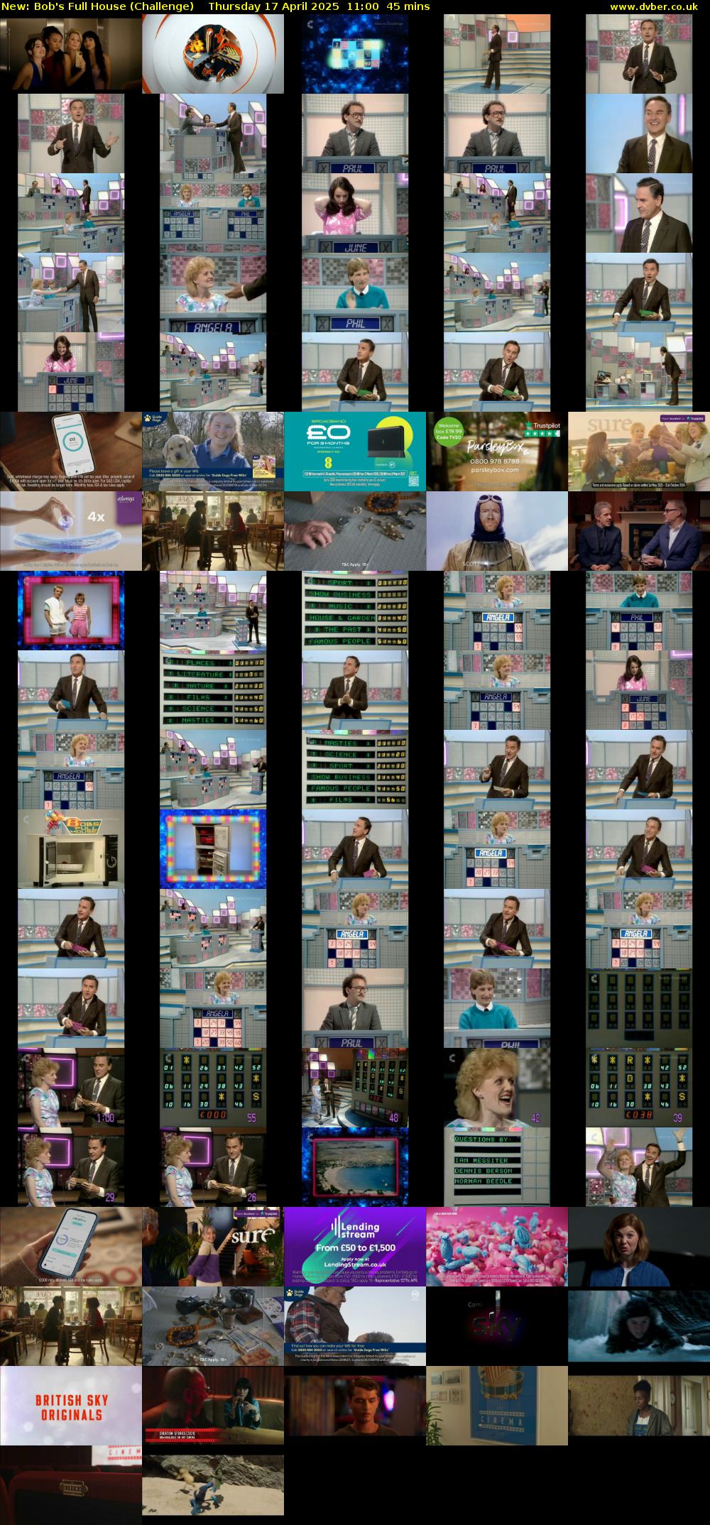 Bob's Full House (Challenge) Thursday 17 April 2025 11:00 - 11:45
