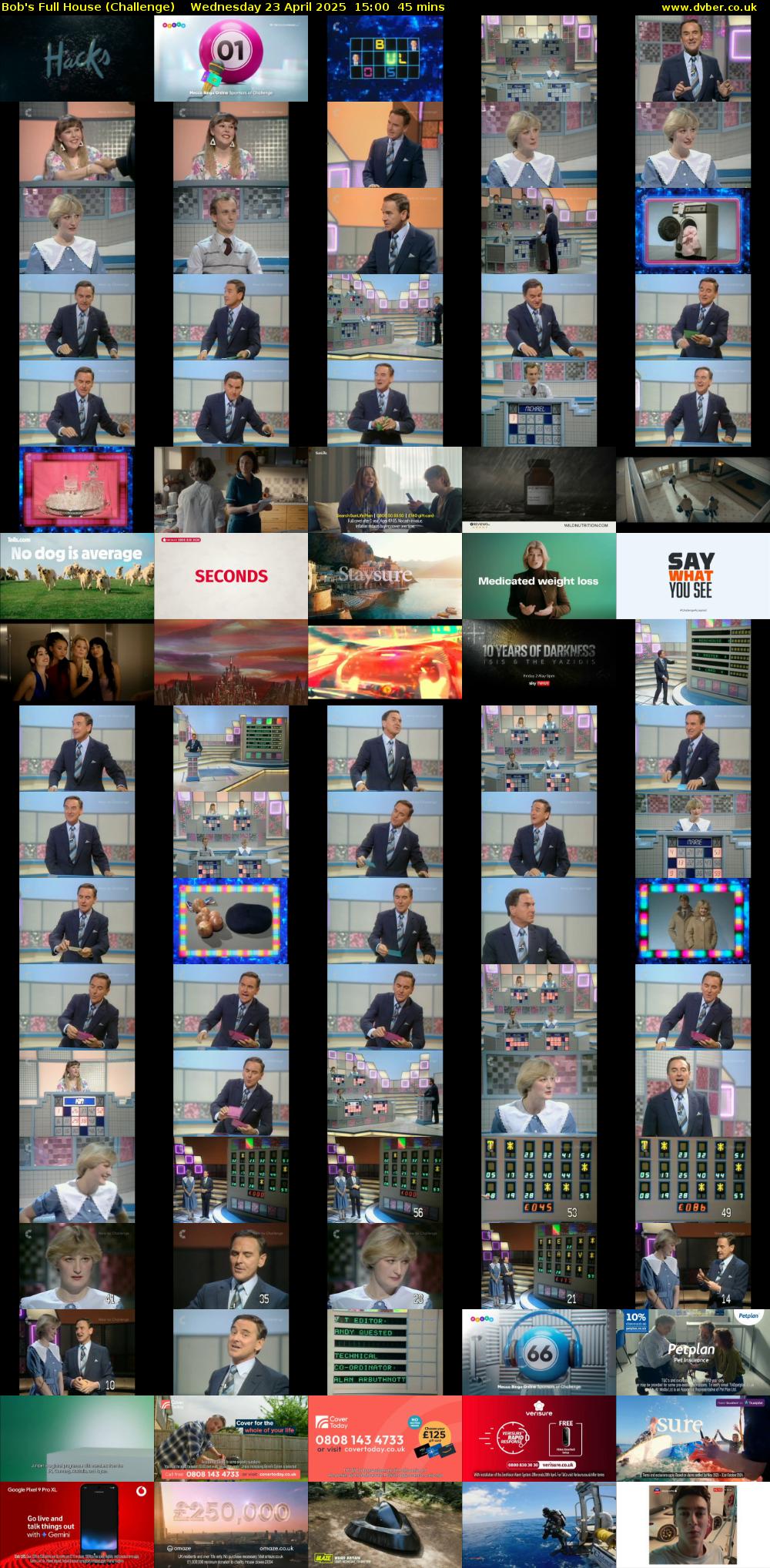 Bob's Full House (Challenge) Wednesday 23 April 2025 15:00 - 15:45