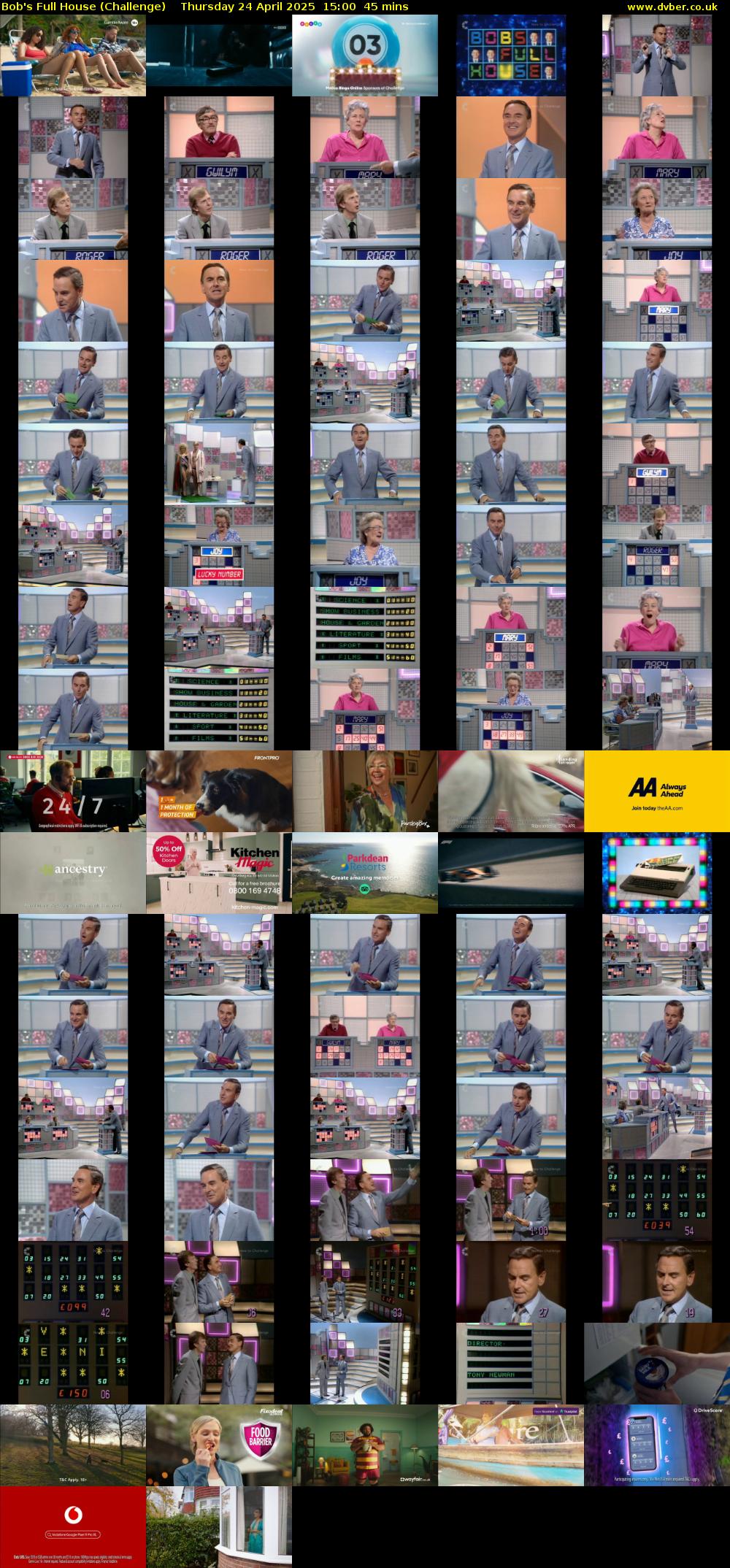 Bob's Full House (Challenge) Thursday 24 April 2025 15:00 - 15:45